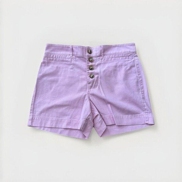 LOFT Womens 4 Button Front High Waisted Shorts Ballet Pink Size 6 - Picture 2 of 5